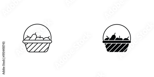 Fruit basket icon graphic design vector symbols. Best for Graphics