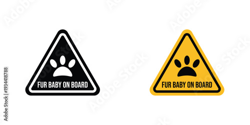 Fur baby on board signs graphic design vector symbols. Best for Graphics