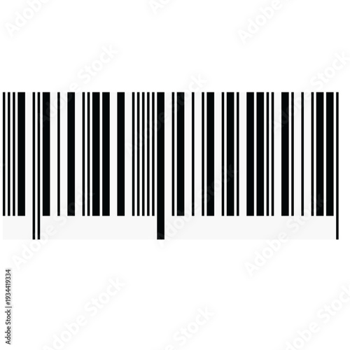 Simple black white barcode symbol for product identification and scanning Black and white barcode icon on white background Barcode icon isolated line illustration for product labeling retail scanning