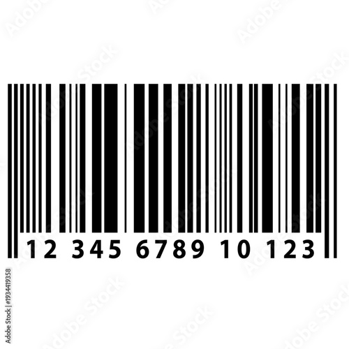 Simple black white barcode symbol for product identification and scanning Black and white barcode icon on white background Barcode icon isolated line illustration for product labeling retail scanning