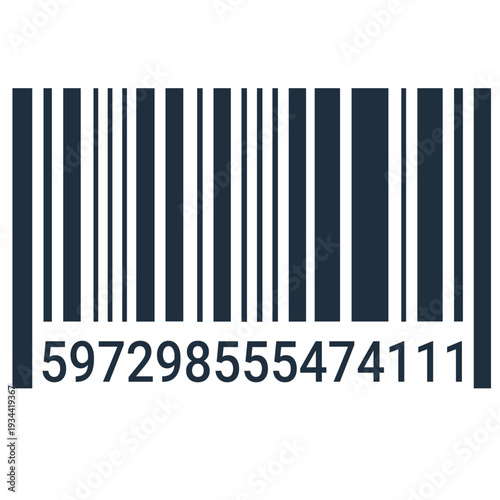 Simple black white barcode symbol for product identification and scanning Black and white barcode icon on white background Barcode icon isolated line illustration for product labeling retail scanning