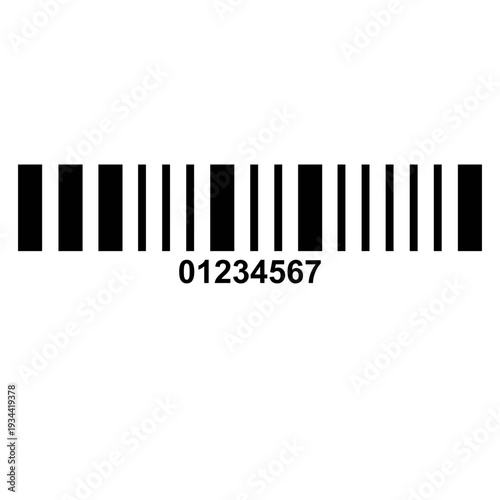 Simple black white barcode symbol for product identification and scanning Black and white barcode icon on white background Barcode icon isolated line illustration for product labeling retail scanning