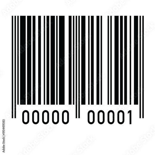 Simple black white barcode symbol for product identification and scanning Black and white barcode icon on white background Barcode icon isolated line illustration for product labeling retail scanning