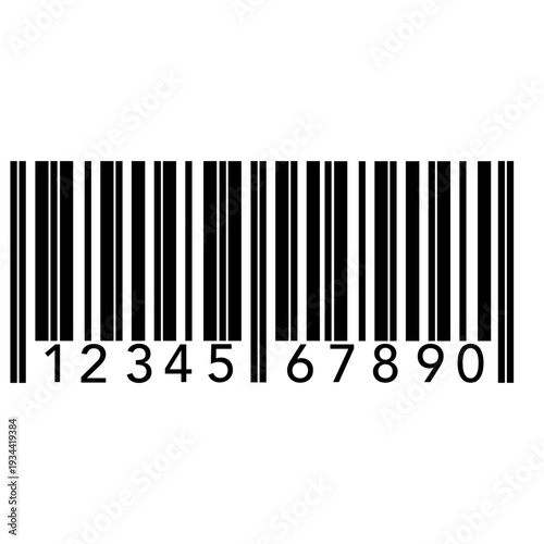 Simple black white barcode symbol for product identification and scanning Black and white barcode icon on white background Barcode icon isolated line illustration for product labeling retail scanning