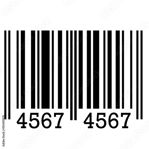 Simple black white barcode symbol for product identification and scanning Black and white barcode icon on white background Barcode icon isolated line illustration for product labeling retail scanning