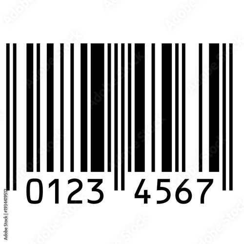 Simple black white barcode symbol for product identification and scanning Black and white barcode icon on white background Barcode icon isolated line illustration for product labeling retail scanning
