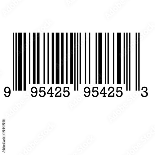 Simple black white barcode symbol for product identification and scanning Black and white barcode icon on white background Barcode icon isolated line illustration for product labeling retail scanning