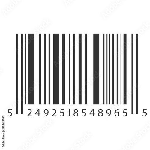 Simple black white barcode symbol for product identification and scanning Black and white barcode icon on white background Barcode icon isolated line illustration for product labeling retail scanning