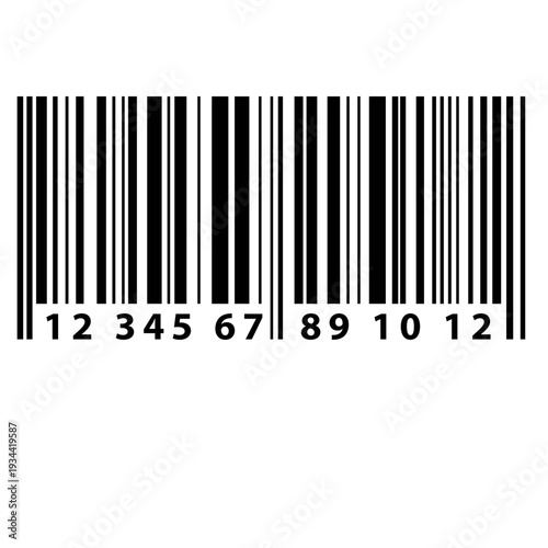 Simple black white barcode symbol for product identification and scanning Black and white barcode icon on white background Barcode icon isolated line illustration for product labeling retail scanning