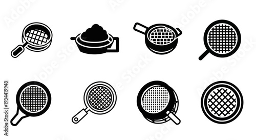 Collection of Vintage Sieve and Strainer Illustrations, Perfect for Culinary and Craft Projects