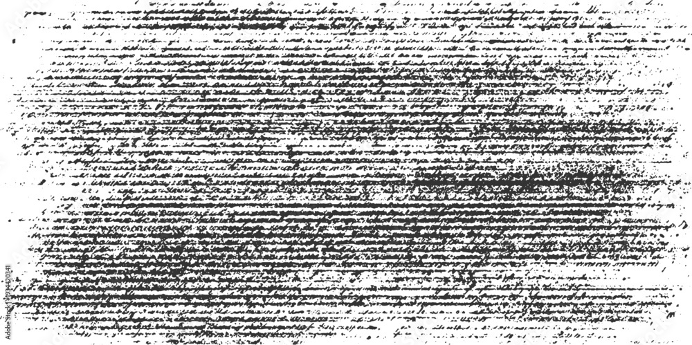 Obraz premium Black handwritten script on white textured background with distressed effect handwriting