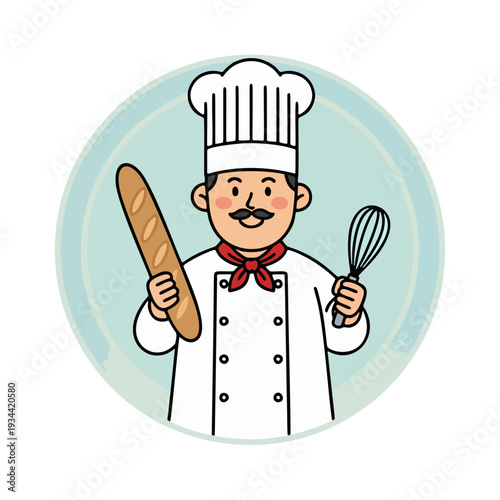 A commercial chef logo for a food business or restaurant that is easy to remember and aesthetic