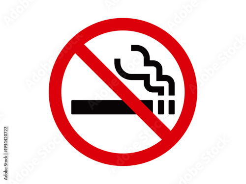 禁煙/喫煙禁止のシンプルアイコン シンボルマーク ベクターイラスト