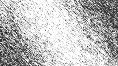 Black and white diagonal textured background with rough linear pattern and scattered dots abstract