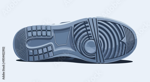 Detailed graphic illustration of a shoe sole with intricate tread pattern.