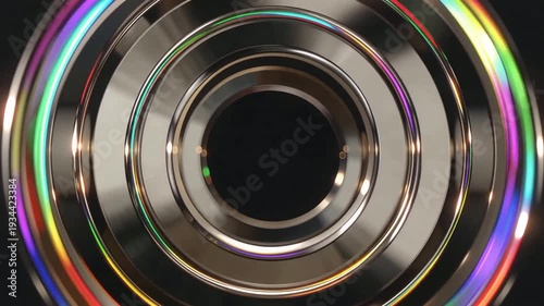 Vibrant Lens Rings Abstract Close Up.