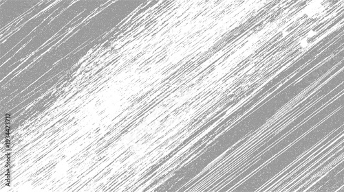 Gray and white diagonal textured background with rough brush strokes and speckles