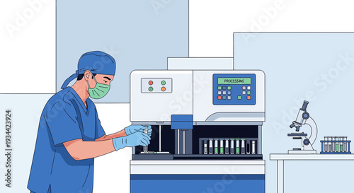 Medical Professional Operating Laboratory Equipment for Testing