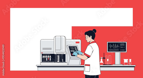Medical Professional Operating Diagnostic Equipment in Laboratory