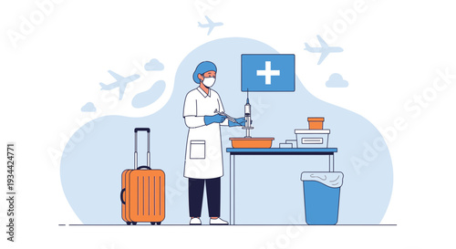 Medical Professional Preparing Injection for Travel Health Services