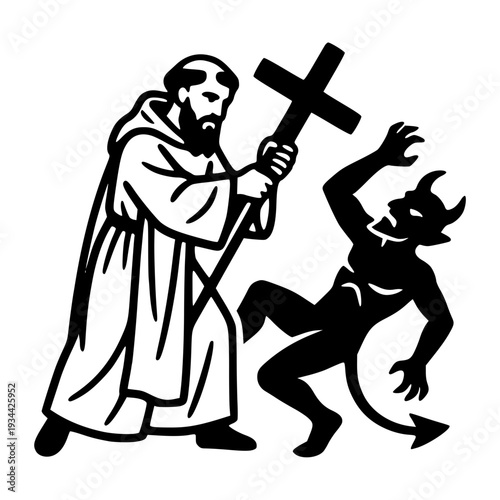 Saint Benedict Expelling the Devil with a Cross