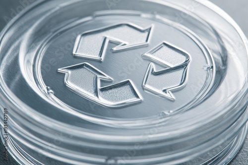 Close-Up of Recycle Symbol on Plastic Lid