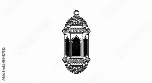 Ornate hanging lantern with intricate geometric and floral patterns