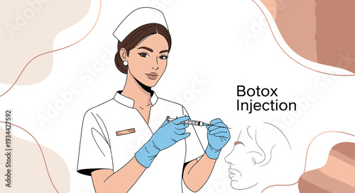 Nurse Administering Botox Injection for Facial Wrinkle Treatment
