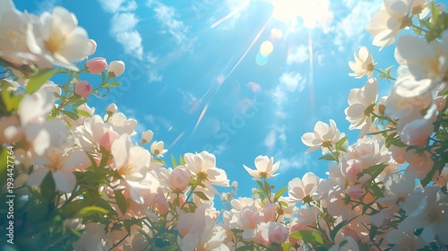 spring flowers in the morning