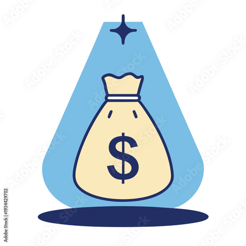 Cartoon doodle of money explosion illustration