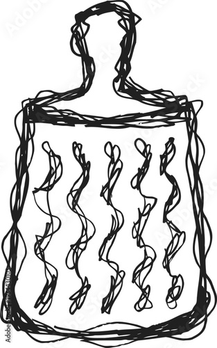 Abstract doodle perfume bottle illustration with curly lines and artistic sketch