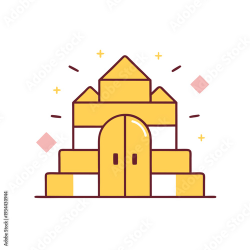 Financial bank facade sketch with dollar icons