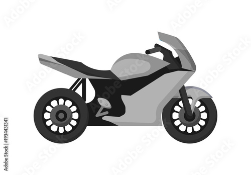 Vector illustration of a silver sport motorcycle.