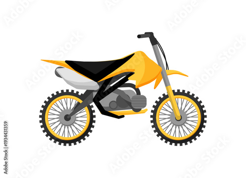 Vector illustration of a yellow and black dirt bike.