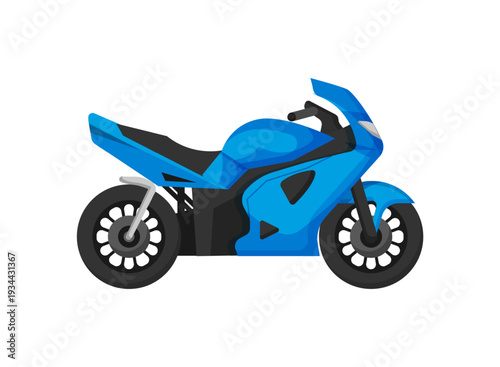 Vector illustration of a blue sport motorcycle.