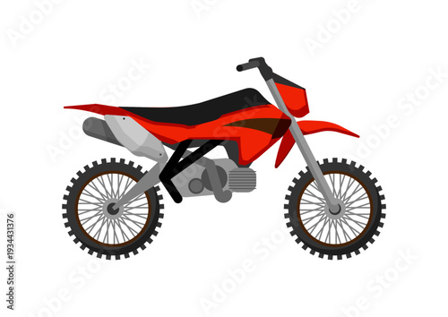 Vector illustration of a red and black dirt bike.