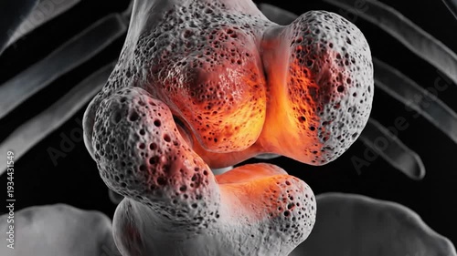 3D Animation of Degenerative Knee Joint with Osteoporosis and Inflammation