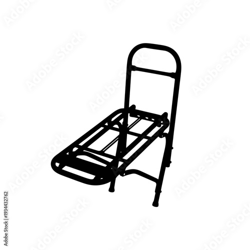 Silhouette of a Bicycle Cargo Rack, Rear Metal Carrier for Commuting and Touring Transportation