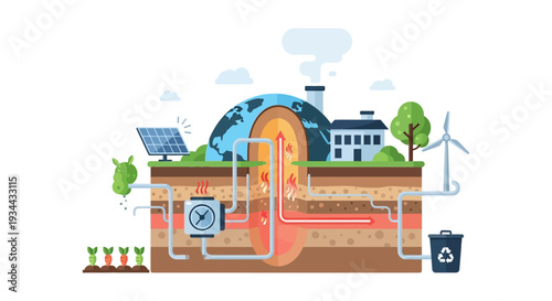 Renewable Energy System: Geothermal, Solar, and Wind Power for Sustainable Living and Environmental Protection
