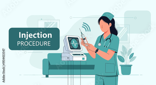 Nurse Preparing Injection with Medical Equipment, Healthcare Concept