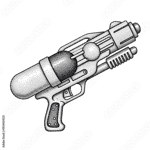 Detailed vector illustration of a futuristic laser gun
