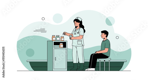 Nurse Administering Care to Patient in Medical Setting