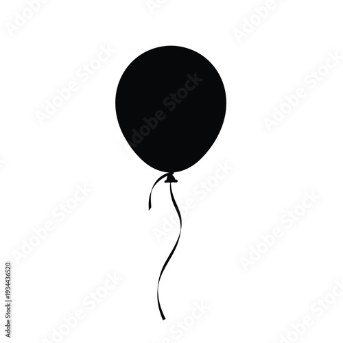 Simple black balloon silhouette for versatile design use