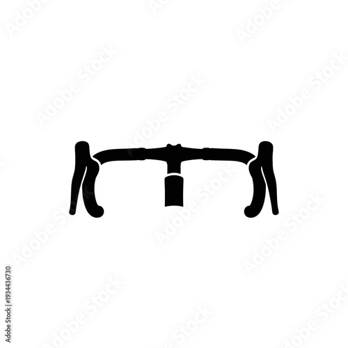 Drop Handlebars Road Bike Curved Grips Black Vector Silhouette Representing Cycling Speed and Aerodynamics