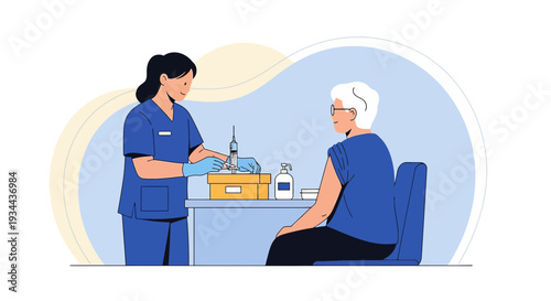 Nurse Administering Injection to Patient for Vaccination or Medical Treatment