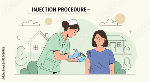Nurse Administering Injection to Patient for Vaccination or Medical Treatment