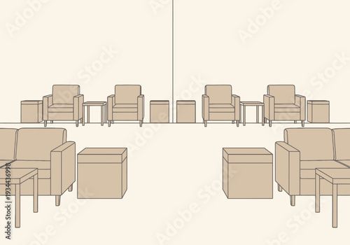 Contemporary Waiting Area Furniture Arrangement With Chairs And Sofas Offering Comfortable Seating For Guests Inside A Modern Space