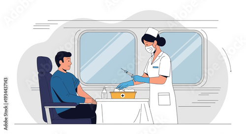 Nurse Administering Injection to Patient in Medical Setting