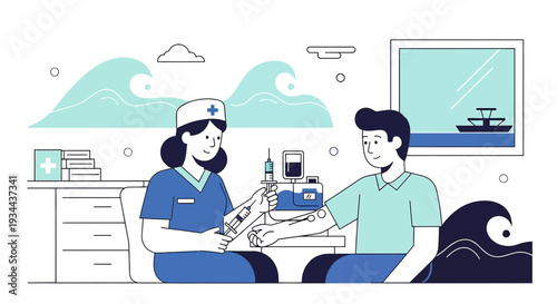 Nurse Administering Injection to Patient, Medical Procedure, Healthcare Concept