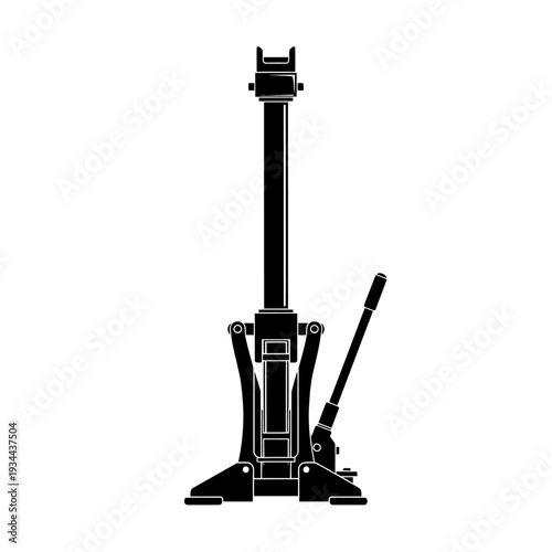 High Lift Off-Road Jack Mechanical Farm Jack Black Vector Silhouette Representing Vehicle Recovery and Leverage
